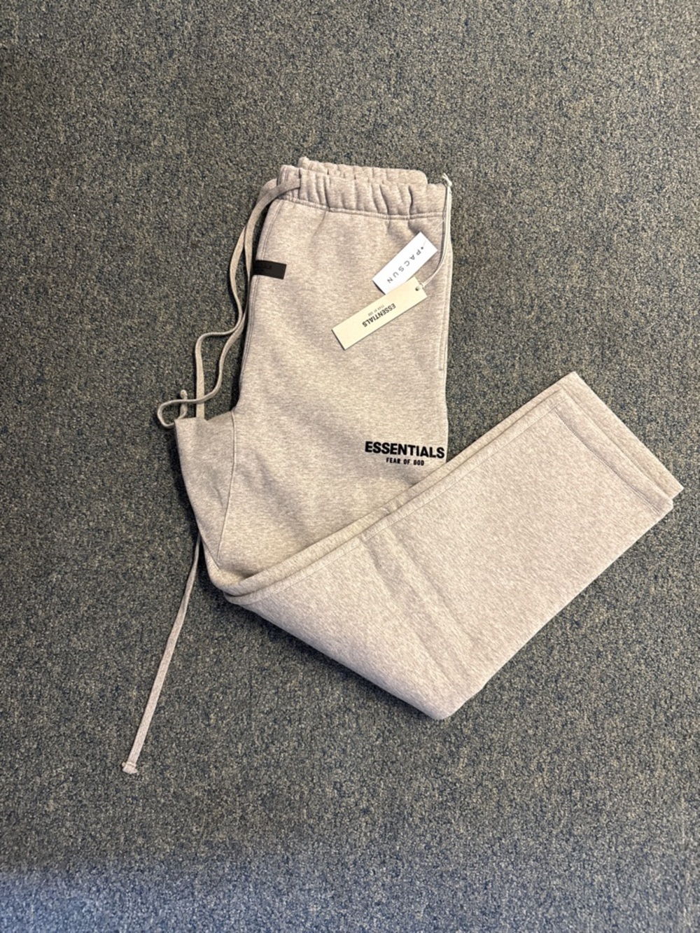 ESSENTIALS Light Gray Fleece Joggers with Logo